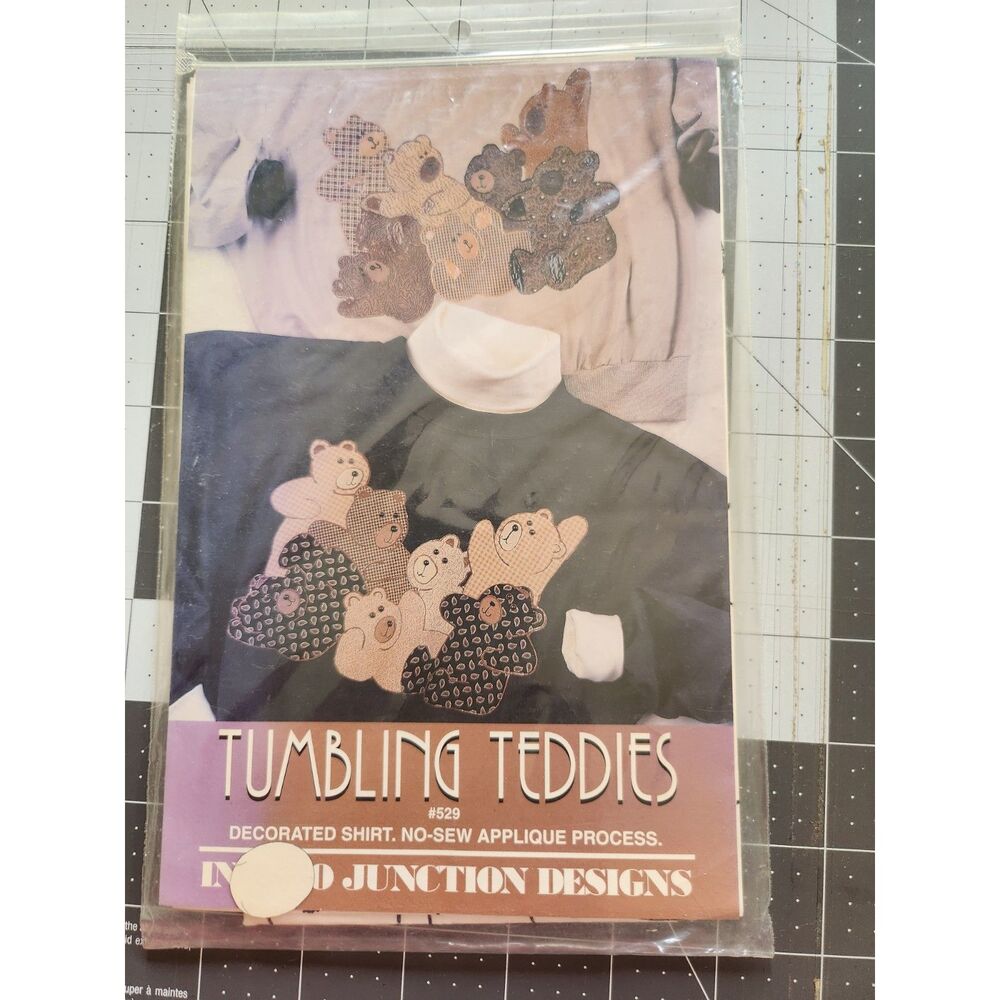 Tumbling Teddies No Sew Applique Process Indygo Junctions Designs 1993 B33